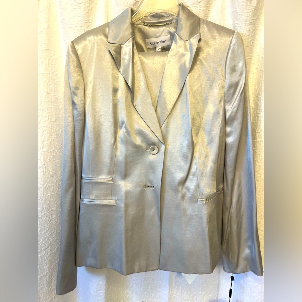 Silver pant suit!